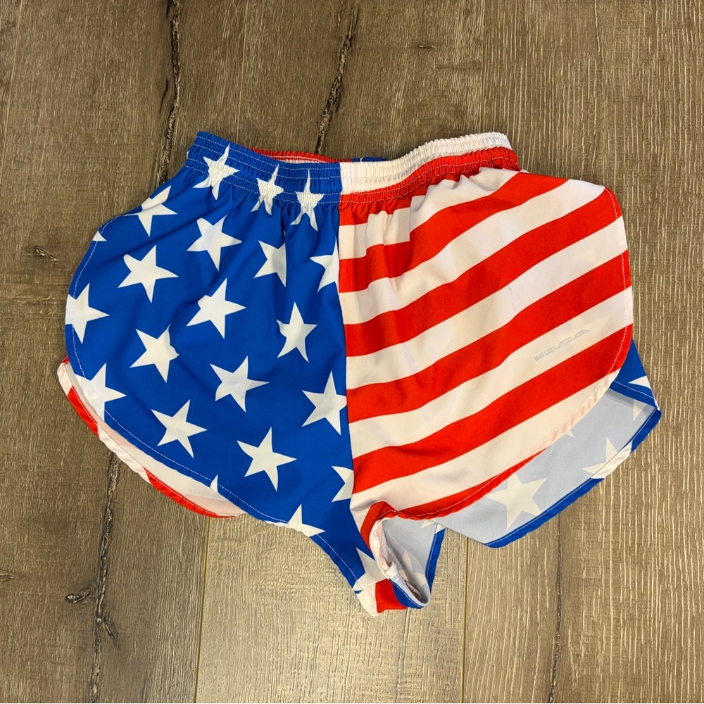 BOA Men's American Flag Running Shorts 1” Small S